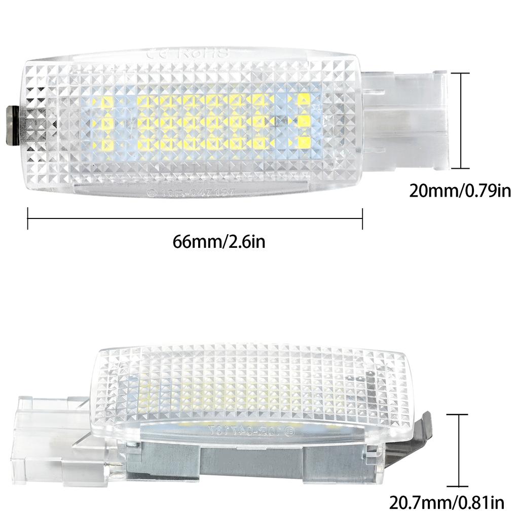 2Pcs LED Interior Sun Visor Vanity Mirror Lamps Reading Light For VW Golf 4 5 6 7 Passat CC B5 B6 B7 Polo Tiguan Scirocco Jetta