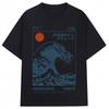 Japanese Style Hokkaido Wave Vintage Tshirt Unisex WOMEN Harajuku Fashion High Quality T Shirts Oversized Cotton Summer Tee Shirt
