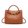 Niche Design New Metal Rope Buckle Braided Tote Bag Shoulder Bag Portable Messenger Retro All-match Simple Female Bag