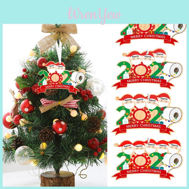 Festive 2020 Christmas Wooden Ornament For Family 2-5 People Quarantine Decor