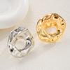 2Pcs/Set Geometric Irregular Big Round Rings For Women Simple Gold Silver Color Hollow Out Rings Set Trendy Female Party Jewelry
