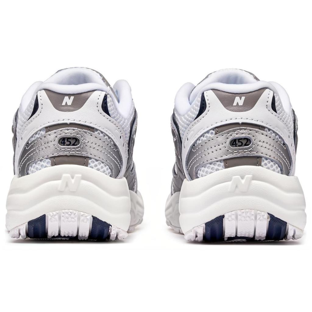 New Balance NB 452 Retro Vielseitige Dämpfung Rutschfest Langlebig Low-Top Freizeitlaufschuhe Damen Sneaker Weiß Silber WX452SA