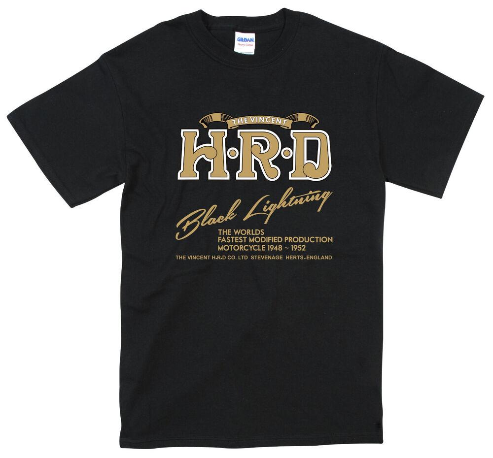 

Vincent Hrd Черная молния Calssic ретро байкерская футболка унисекс с винтажным дизайном