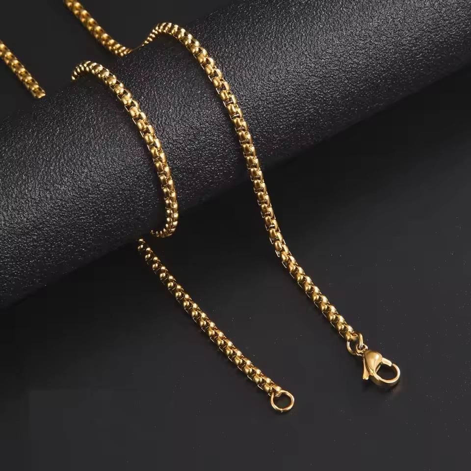 Cazador Punk Box Chain Necklaces for Men Women Stainless Steel Jewelry 2-7mm Width Chains Party Birthday Gift Wholesale 2026