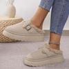 Fall/Winter 2025 Fashionable Casual Plus-size Platform Plush Buckle Warm Fleece Cotton Slippers