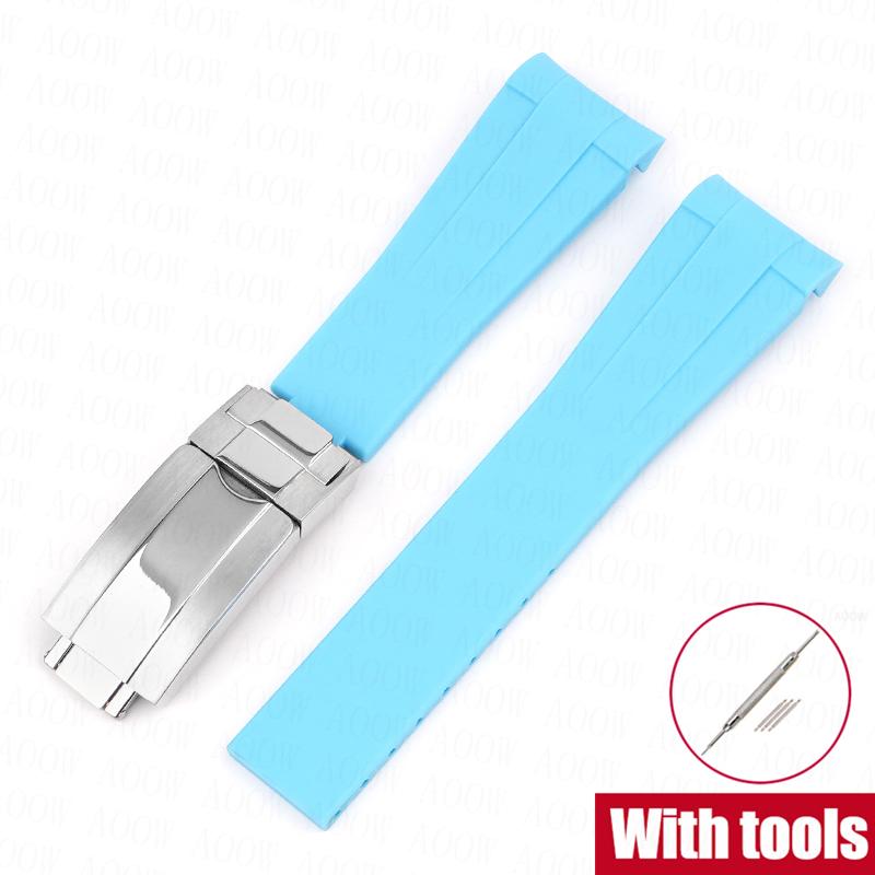 20mm Rubber Strap for Rolex GMT Daytona Submariner Waterproof TPU Curved End Replace Watch Band for Omega X Swatch MoonSwatch