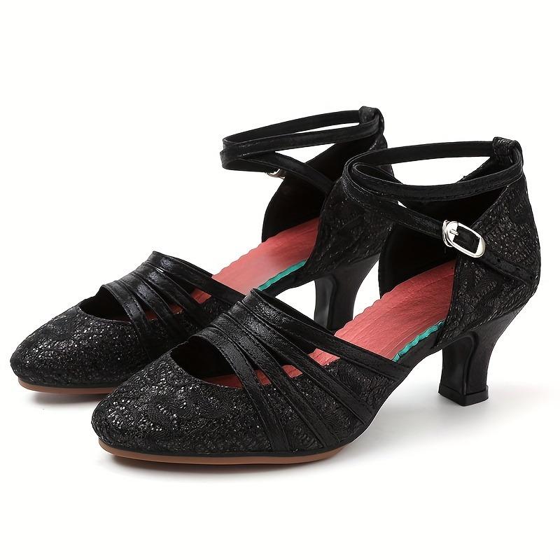 Scarpe da Ballo Moderno da Sala da Ballo per Donne Adulte Suola in Gomma Morbida 5,5 cm Scarpe da Ballo Standard Scarpe da Ballo Tango Salsa Party