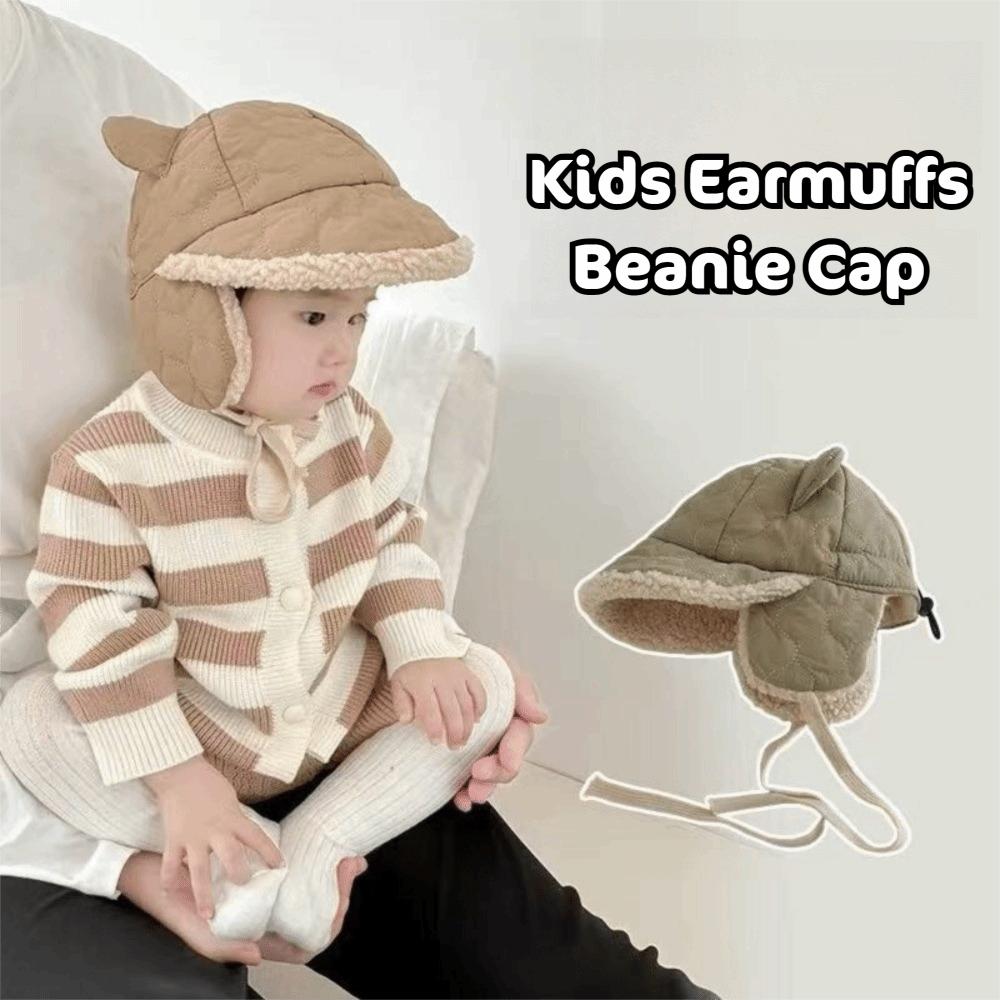 Thickened Toddler Earmuffs Beanie Ear Protection Lamb Fleece Warm Cap Cute Children's Hats