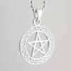 Pentagram Star Pendant with Zirconia, Sterling Silver 925