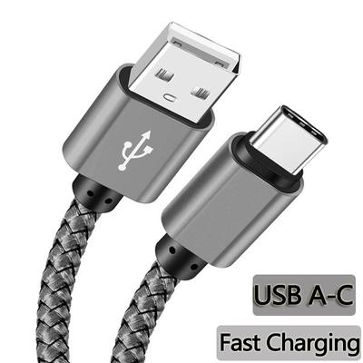 Nylon Data Cable Fast Charger USB A To Type C Charging Cable For Huawei Samsung   Android Phone TypeC Charging Device 1M 2M 3M