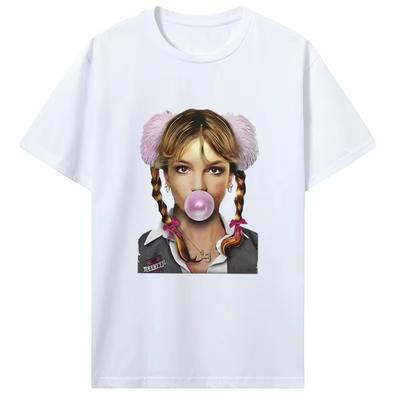 Singer Britney Spears Bubblegum Graphic T-Shirt Unisex Women High Quality Vintage Cotton Oversized T-shirt Tops Streetwear