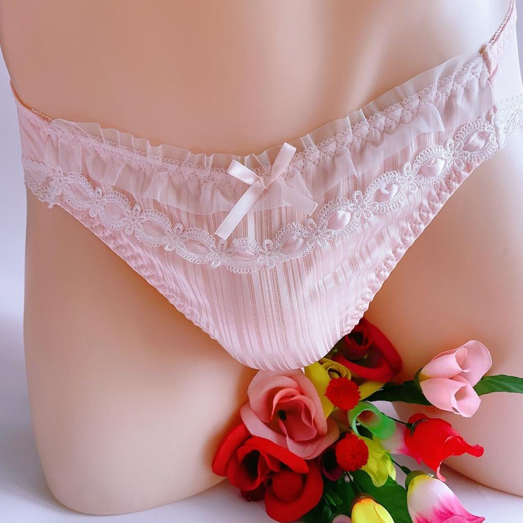 Frilly Lace Sissy Ruffled French Knickers Briefs Lingerie Japanese Sweet Lolita Male Panties Cross-Dressers Femboy Underwear
