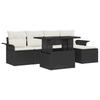 Set Divano da Giardino con Cuscini 6 pz Polyrattan Nero