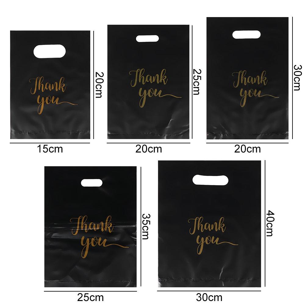 100 Pcs Plastic Thank You Packaging Bag Waterproof Shopping Bag Plastic Thank You Bags  Wedding