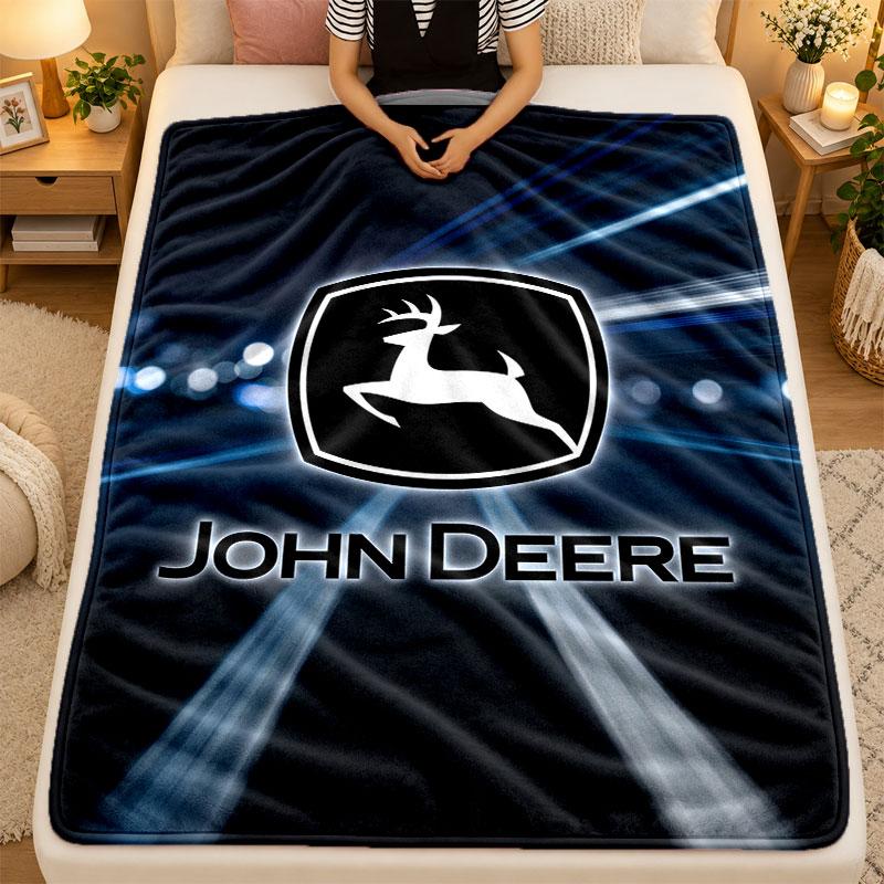 Flannel Blanketjohn Deere Warm Soft Throw Blanket for Indoor Sofa Bed Living Room Use