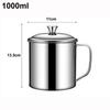 New 350-1250ml Mug Handle Design With Lid Tea Cup 304 Stainless Steel Drinkware Camping