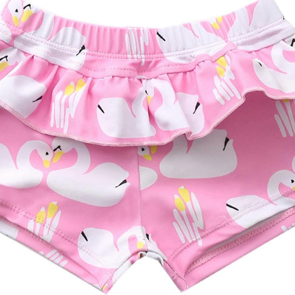 Girl Swimming Trunks Ruffled Swim Trunks Cartoon Child Swim Shorts Boardshorts Girl Swim Trunks for Kid Toddler Age 2-7 PKP XL