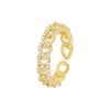 Elegant Zirconia Adjustable Twisted Ring with Micro-Inlaid Rhinestones