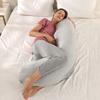 1.8KG Cotton J-shaped Pillow for Pregnant Women Sleeping Pillow Care for Pregnancy Breastfeeding Pillow for Pregnant