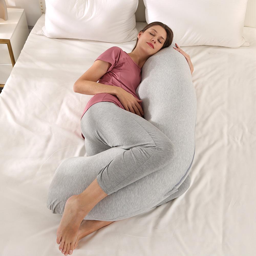 1.8KG Cotton J-shaped Pillow for Pregnant Women Sleeping Pillow Care for Pregnancy Breastfeeding Pillow for Pregnant