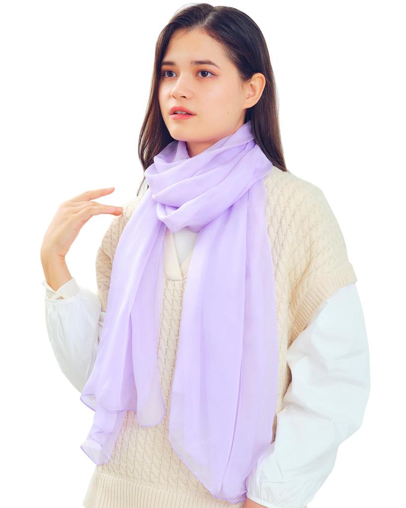 Silk Stole Highly Moisturizing Large Beautiful Soft Solid Air Conditioning UV Protection [miery] 100% [Skin-Friendly] Material, Scarf, Skin, Thin,