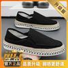 Canvas men's shoes autumn breathable new versatile trend casual shoes low top two wear board shoes comfortable one pedal trendy shoes