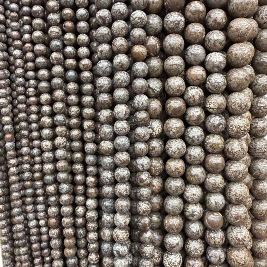 Coffee Snowflake Agate Round Beads for DIY Jewelry Accessories, Bracelets, and Necklaces.