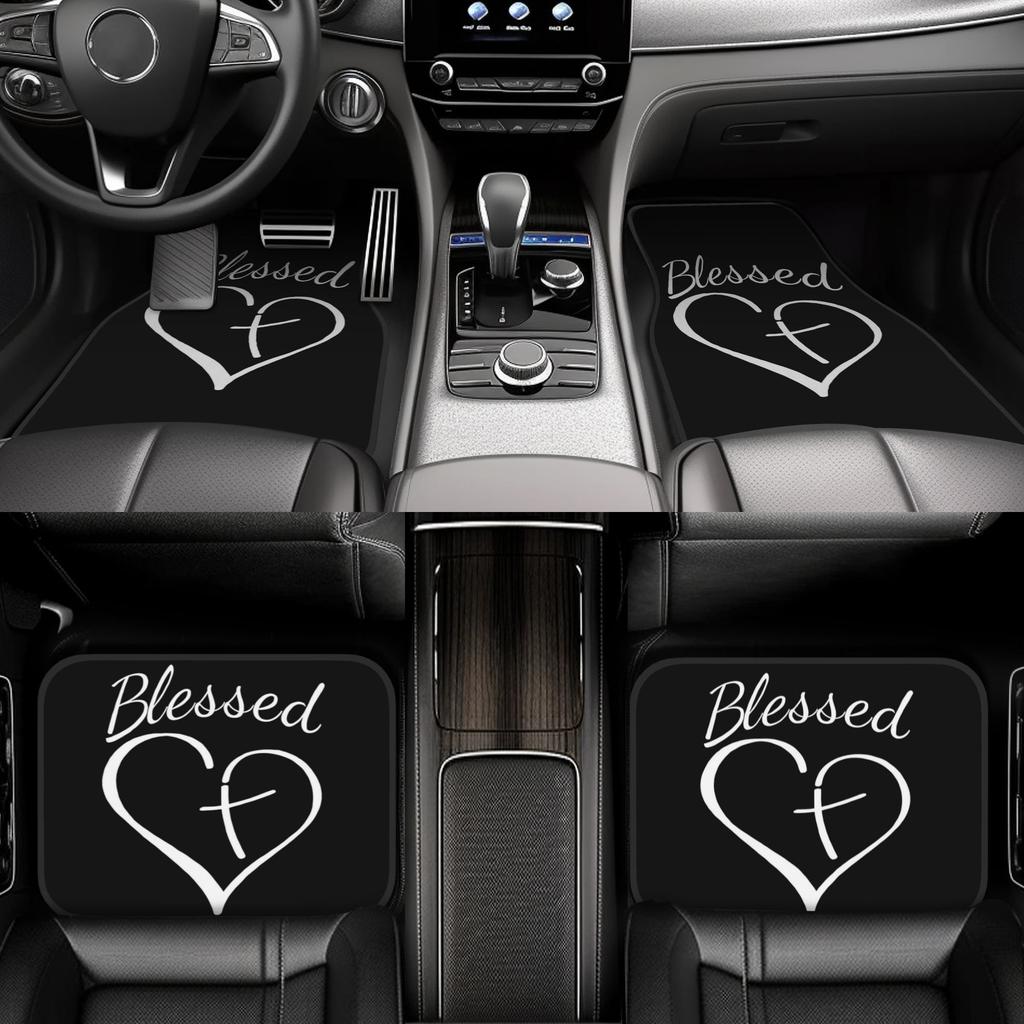 Набір із 4 декоративних автомобільних килимків - Нековзкі, Можна прати в машині, Ідеально підходять для автомобілів, Позашляховиків та інших. Чудовий подарунок для будь-кого