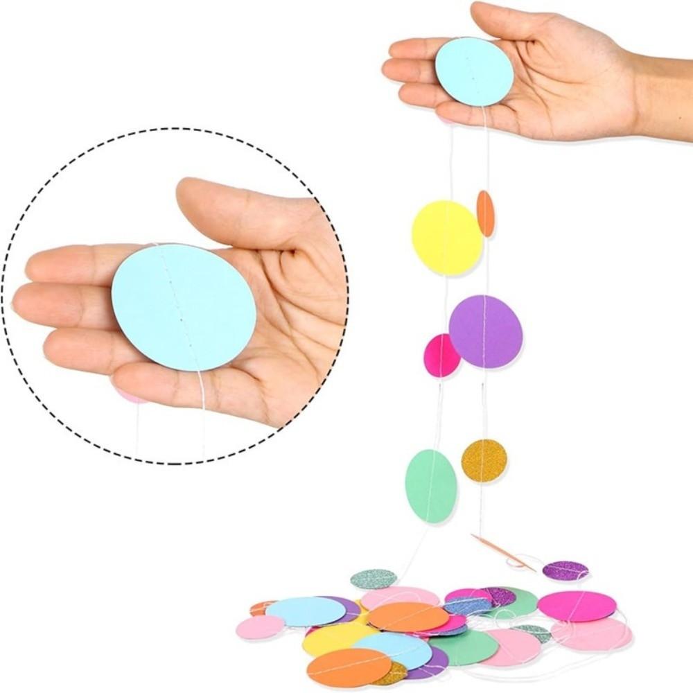 Colorful Circle Garland Banner Paper Party Garland New Colorful Dot Garland Wedding Decorations