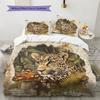 Forest Leopard  Pattern Bedding Quilt Set Quilt Cover Pillowcase Home Decoration  Gift (1 * Duvet Cover + 2 * Pillowcase, Without Core)