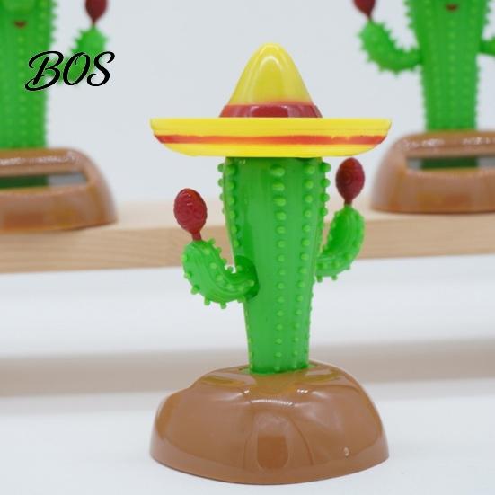 Solarbetriebene Autofigur Kaktus Schwingfigur, Tanzpflanze für Armaturenbrett Schreibtisch Helle Farbe Dekoration Regal, Lustiges Hüpfspielzeug Zuhause Büro Wohnzimmer