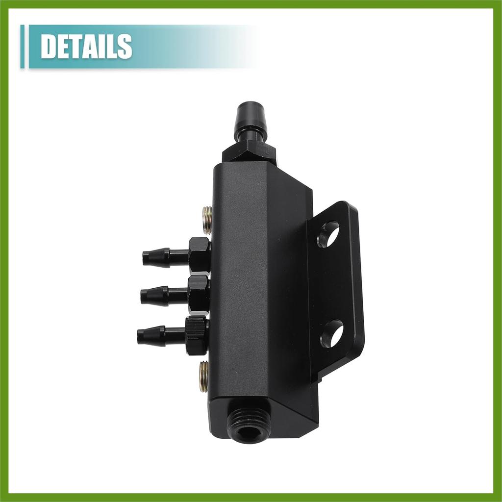 Universal Vacuum Manifold Kit 1/8" Ports 1/2" Interfaces Block Intake Manifold for Car Fuel Gas Wastegate Turbo Boost Replace Parts Vehicle