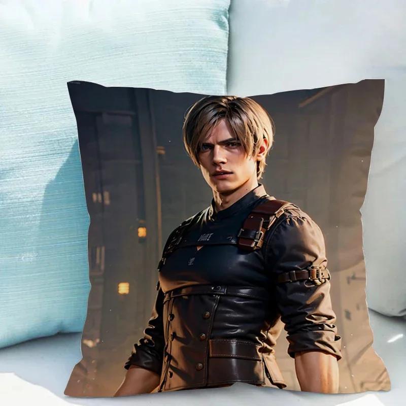 Leon Kennedy Soffkuddar Kudde för Sovrum Sängkudde Heminredning av Modernt Sofföverdrag Dekoration Vardagsrum Kort Plysch