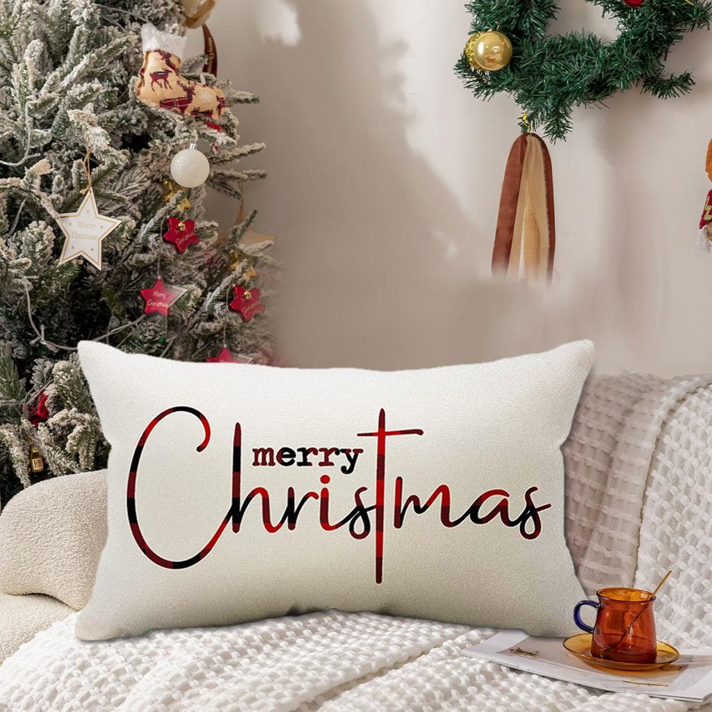 Christmas Pillow Covers Merry Christmas Throw Pillow Decorative Linen Pillow Cover Sofa Cover Decorative Pillowcases Cotton