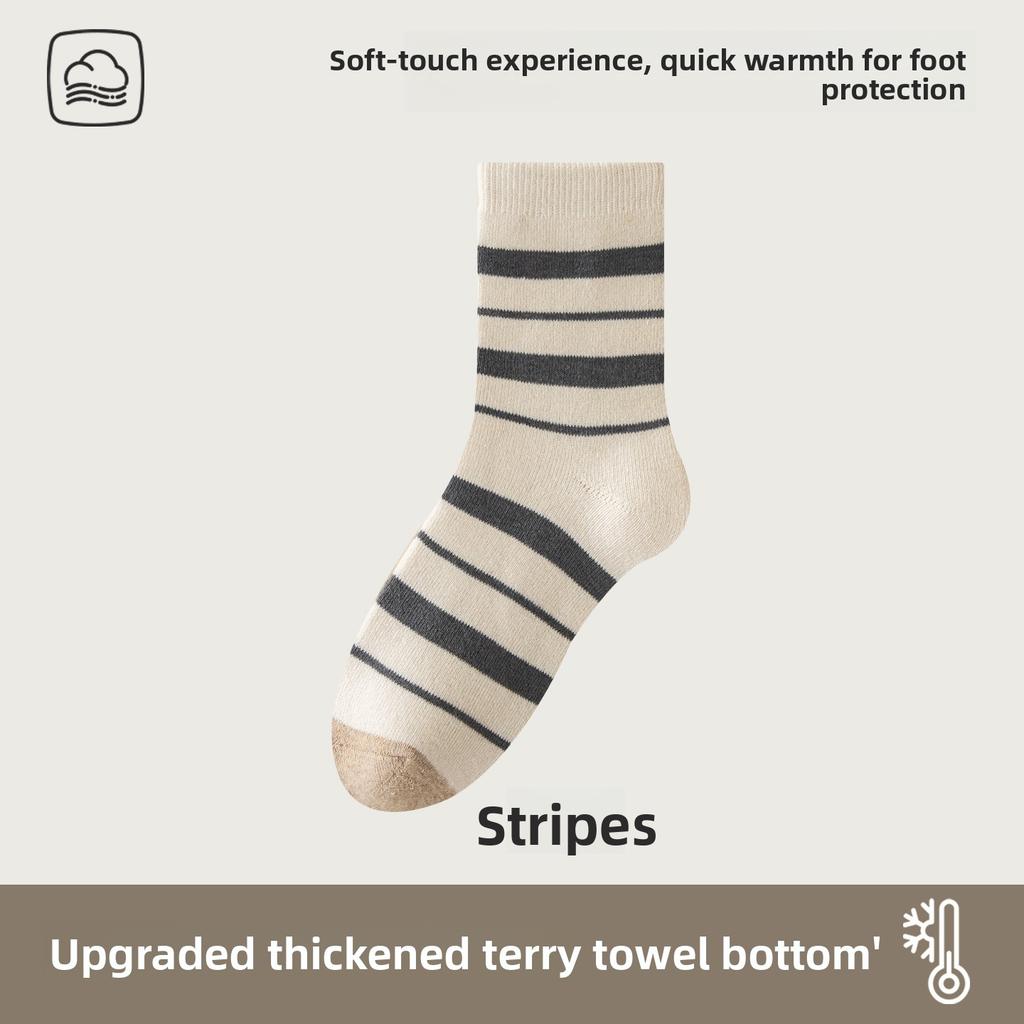 Female Autumn and Winter Thick Warm Hair Ring Heat Storage Does Not Freeze Feet Home Floor Tube Socks