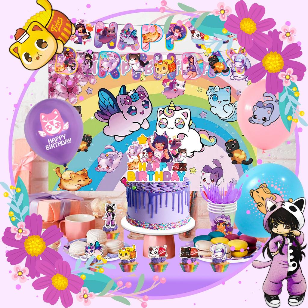 Set Baloane Aphmau Set Decoratiuni Petrecere Aphmau Decoratiuni Petrecere de Ziua de Nastere Vesela Baloane Banner etc