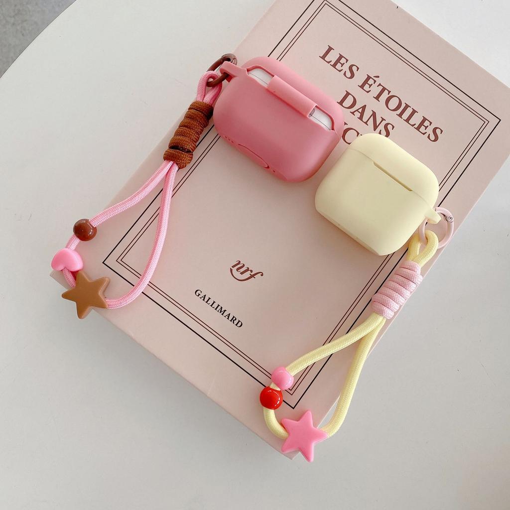 Solid color silicone for AirPods 1 /1 protective case pro1 wireless bluetooth 1/1 generation earphone case star hand rope