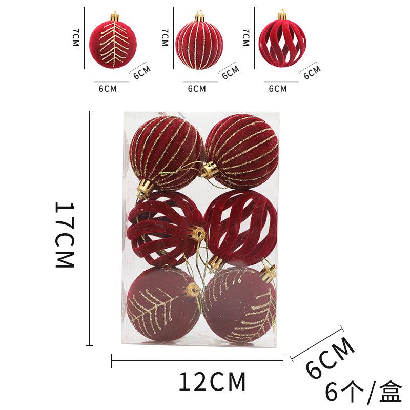 Classic Premium Christmas Tree Pendant Flocking Diamond Velvet Christmas Ball