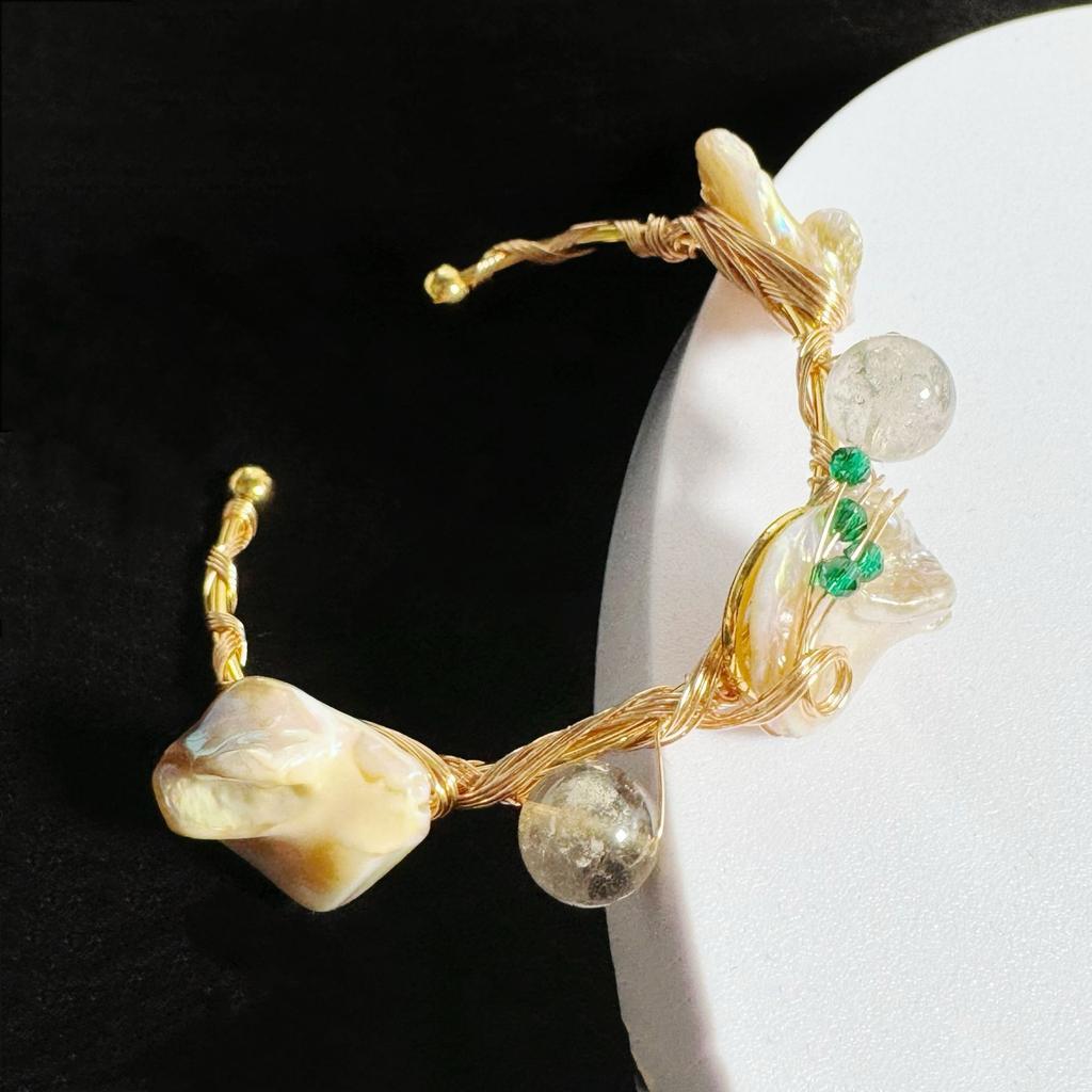 Natural Freshwater Pearl Bracelet Three Pearl Winding Hand Inlaid Bracelet