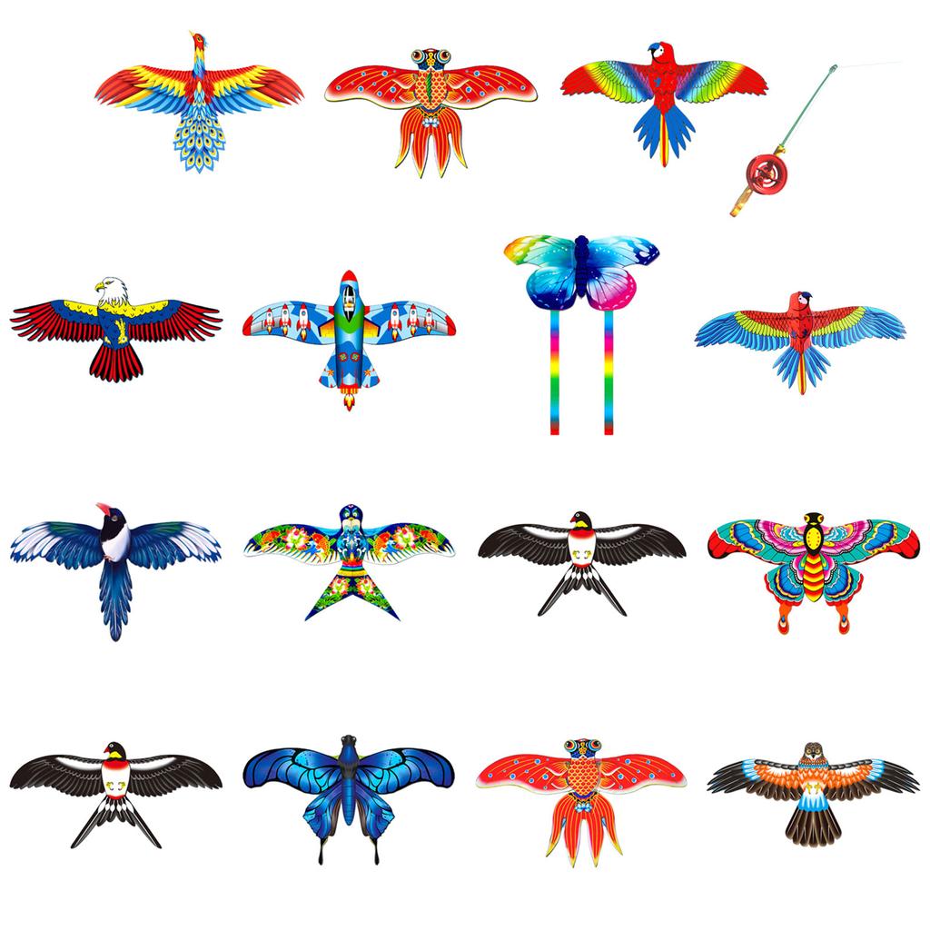 Dynamic Kite for Kids Adult Fishing Rod Dynamic Wing Swallow Kite Beach Play Party Outdoor Sport Flying Toy for Beginner