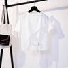 Damen Unregelmäßiges T-Shirt Locker Rundhals Hinten Ausgeschnitten Einfarbig Damen T-Shirts Sommer Koreanischer Stil Mode Damen Oberteil
