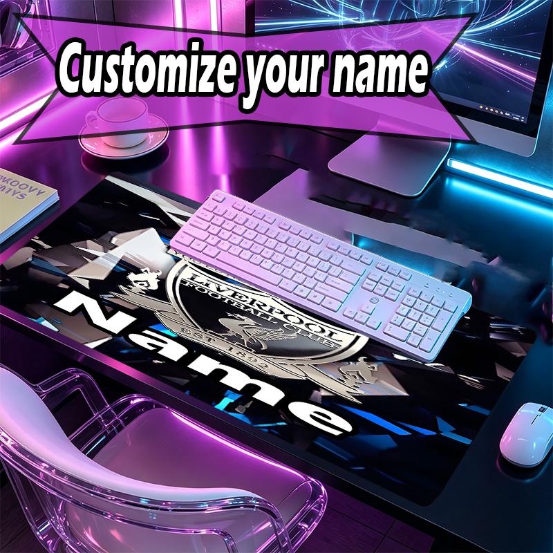 Custom Name Personalized Football team F.C Pattern Mousepad, Laptop PC Desk Mat, Decorative Desk Mat for Home Keyboard Pad Gift