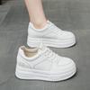 Muffin Platform White Shoes Women's 2025 Spring New Small Height Increase Soft Sole Versatile Bread Shoes Sports Board Shoes