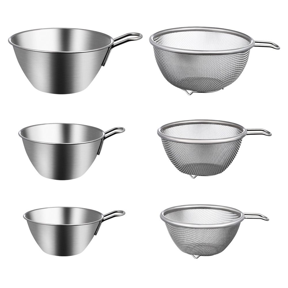 with Handle Bowl 304 Stainless Steel Fine Mesh Strainer Colander Basket  Kitchen Tool