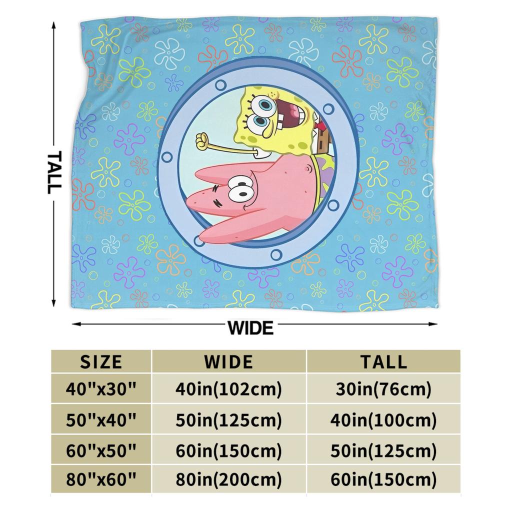 SpongeBob SquarePants Cartoon Blankets Patrick Star Flannel Awesome Soft Throw Blanket for Home Textile Decor