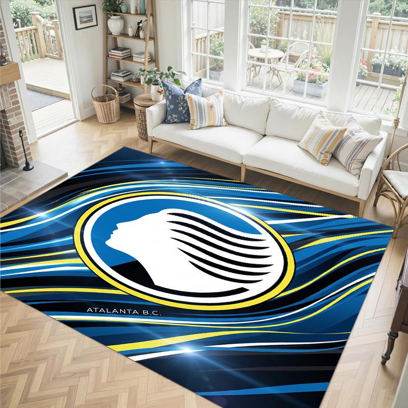 Atalanta FC Design Crystal Velvet Carpet Cozy Non?Slip Printed Rug For Bedroom Living Room Entrance