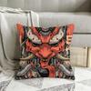 Oni Mecha Japanese Oni Polyester Cushion Cover For Sofa Chair Decorative Soft Pillow Cover Pillow Covers Decorative