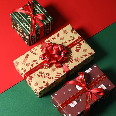 100Cm×70Cm Kerst Inpakpapier Kerstavond Cadeau Doos Decoratie Papier Kerst voor Kinderen Vintage Kraftpapier