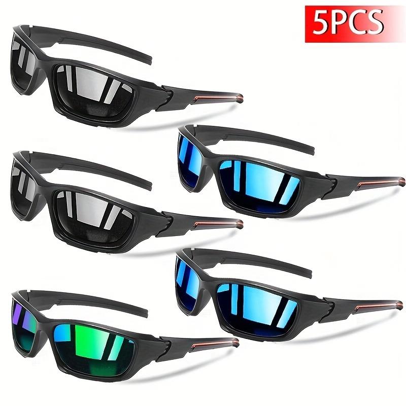 5pcs Fashion Neutral Cycling Glasses, Outdoor Sports Polarized Glasses, High-definition Anti Glare Ultra Light Driving Glasses