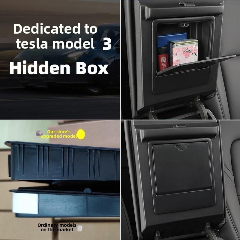 For Tesla Model 3 2017 2018 2019 2020 2025 2025 2025 Car Center Console Tidying Tray Armrest Case Hidden Storage Box Accessories